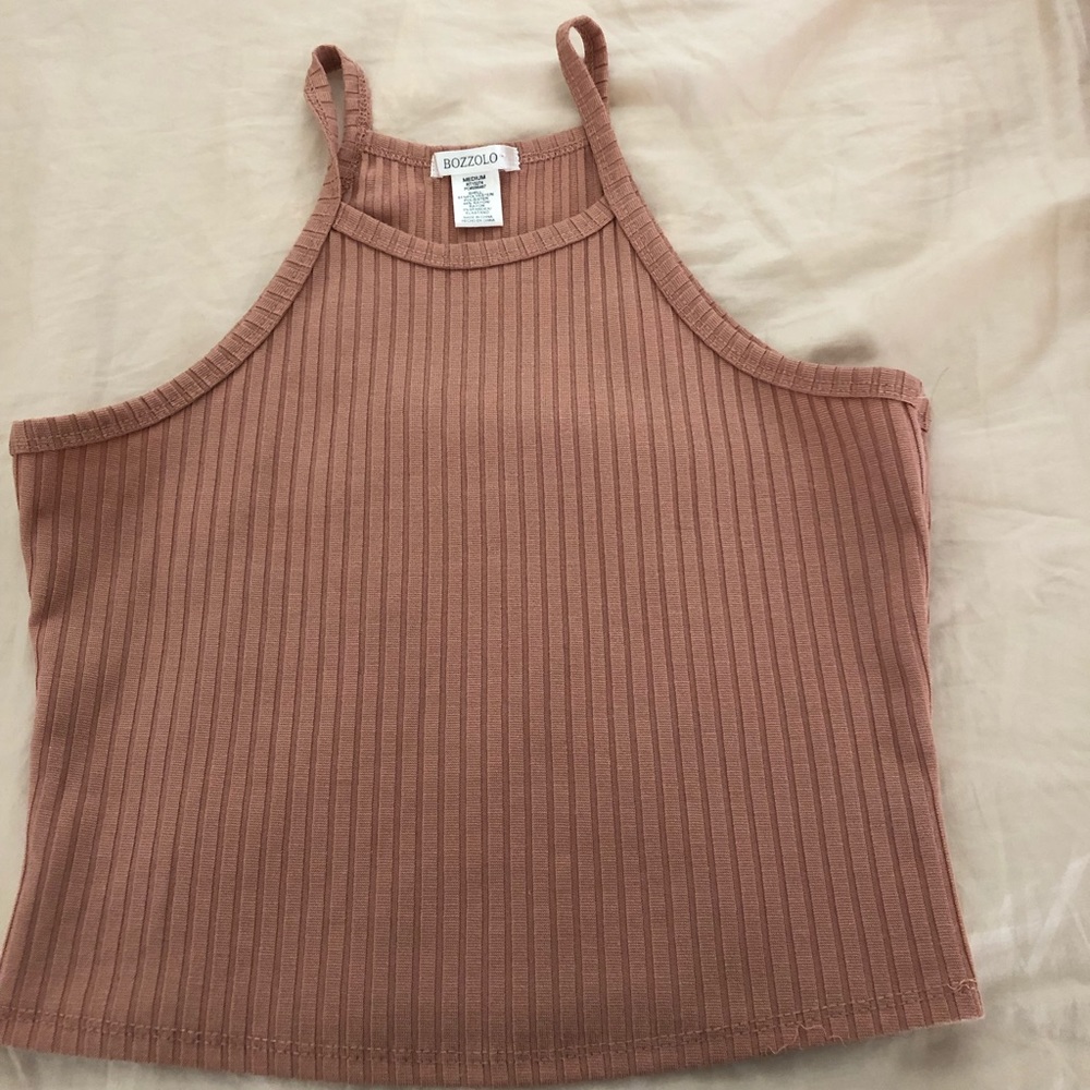 Blush Pink Halter Crop Top